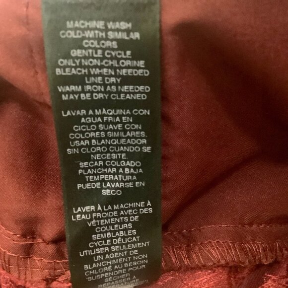 The Slim Ankle Pant White House Black Market Jacquard Paisley Dark Red Size 6 - Picture 12 of 12